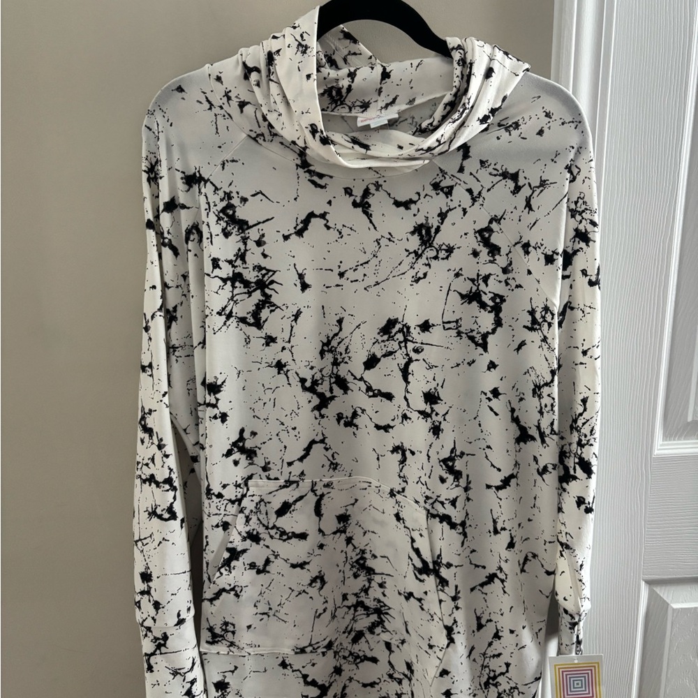 LuLaRoe Black and White Hoodie Sweatshirt